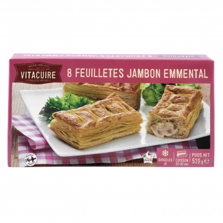 8 feuilletes jambon fromage vitacuire 520gr